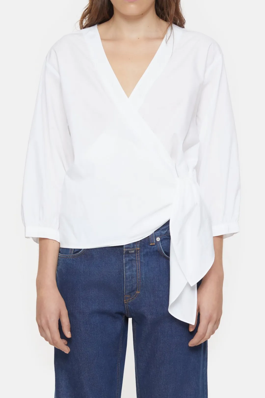 Closed Wrap Blouse White New
